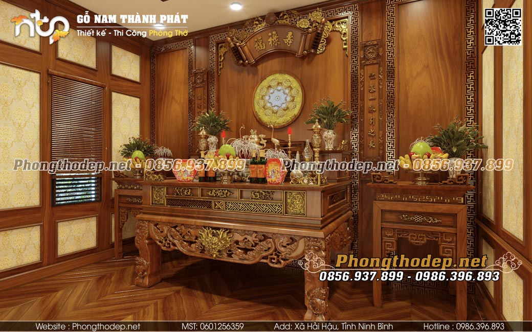 Thiết kế nội thất phòng thờ hiện đại đẹp